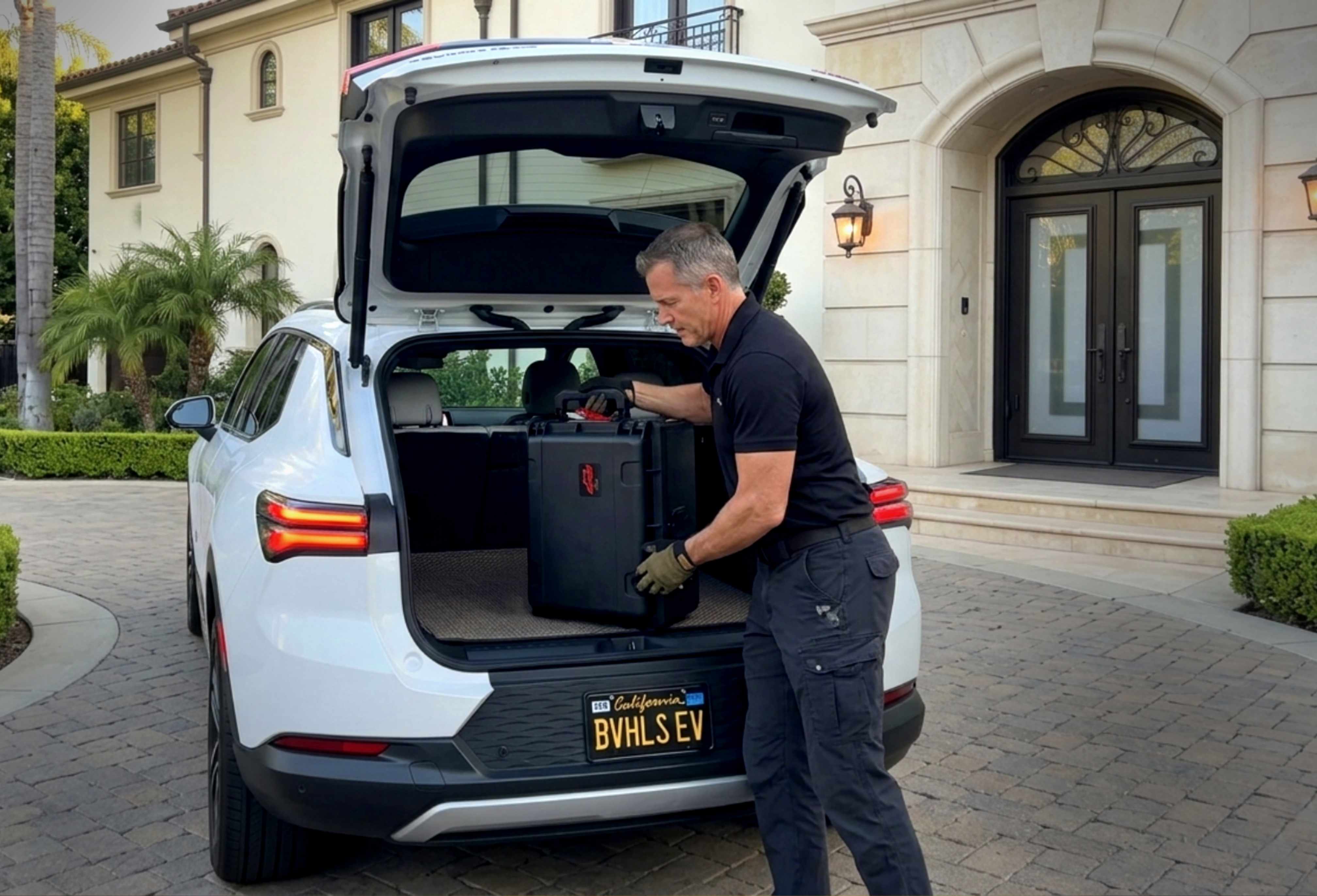 Unloading Rig in Beverly Hills